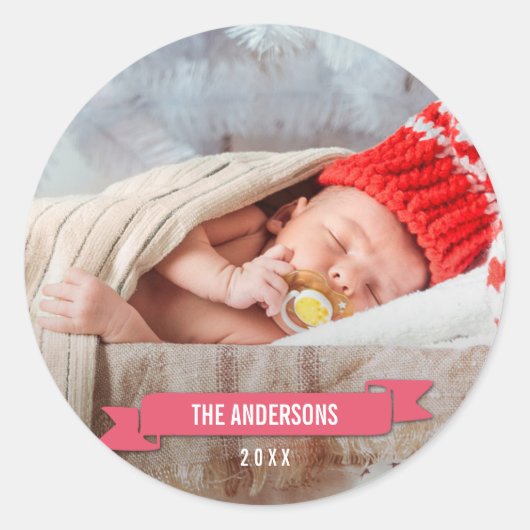 メリークリスマス写真シール ラウンドシール (正面)