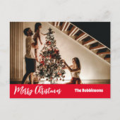 メリークリスマス写真テンプレートグリーティングホリデー ポストカード (正面)
