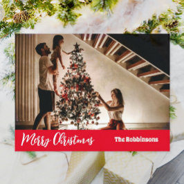 メリークリスマス写真テンプレートグリーティングホリデー ポストカード