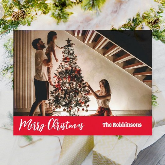 メリークリスマス写真テンプレートグリーティングホリデー ポストカード
