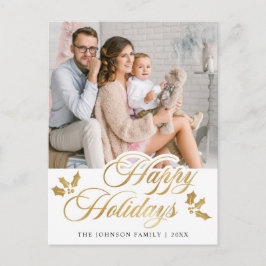 メリークリスマス写真ハッピーホリデーグリーティング ポストカード