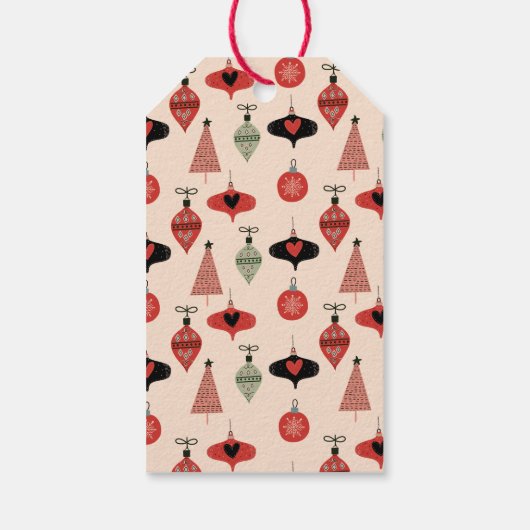 メリークリスマス写真ミッドセンチュリーモダン ギフトタグ (裏面)