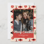 メリークリスマス写真ミッドセンチュリーモダン シーズンカード (正面)