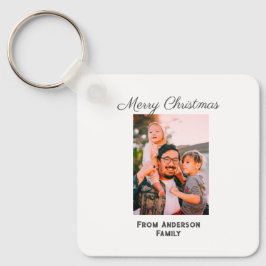 メリークリスマス写真モダンラブシンプルファミリーmo キーホルダー
