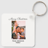 メリークリスマス写真モダンラブシンプルファミリーmo キーホルダー (裏面)
