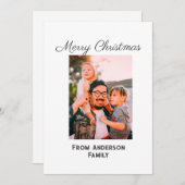 メリークリスマス写真モダンラブシンプルファミリーmo シーズンカード (正面/裏面)