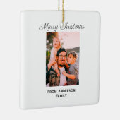 メリークリスマス写真モダンラブシンプルファミリーmo セラミックオーナメント (右)