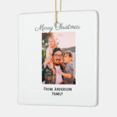 メリークリスマス写真モダンラブシンプルファミリーmo セラミックオーナメント (左)