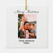 メリークリスマス写真モダンラブシンプルファミリーmo セラミックオーナメント (裏面)