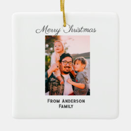 メリークリスマス写真モダンラブシンプルファミリーmo セラミックオーナメント