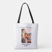 メリークリスマス写真モダンラブシンプルファミリーmo トートバッグ (裏面)