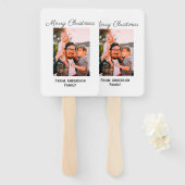 メリークリスマス写真モダンラブシンプルファミリーmo ハンドファン (正面&裏面)