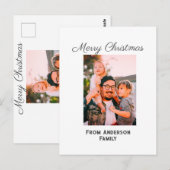 メリークリスマス写真モダンラブシンプルファミリーmo ポストカード (正面/裏面)