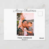 メリークリスマス写真モダンラブシンプルファミリーmo ポストカード (裏面)