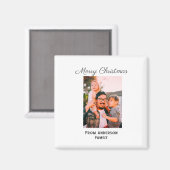 メリークリスマス写真モダンラブシンプルファミリーmo マグネット (正面/裏面)