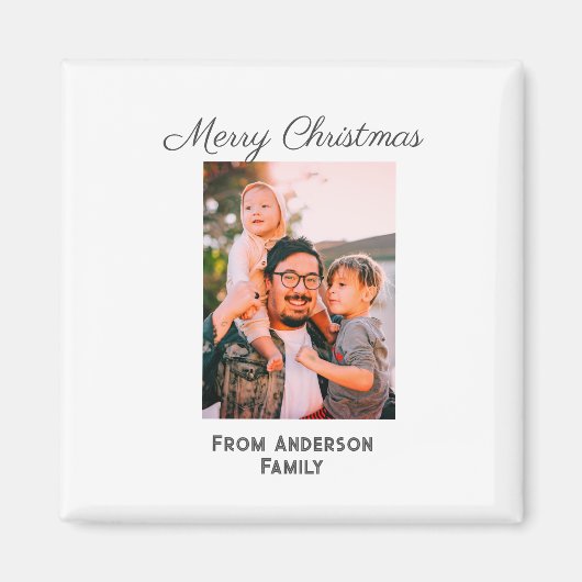 メリークリスマス写真モダンラブシンプルファミリーmo マグネット (正面)