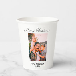 メリークリスマス写真モダンラブシンプルファミリーmo 紙コップ