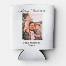 メリークリスマス写真モダンラブシンプルファミリーmo 缶クーラー