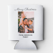 メリークリスマス写真モダンラブシンプルファミリーmo 缶クーラー (裏面)