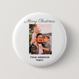 メリークリスマス写真モダンラブシンプルファミリーmo 缶バッジ