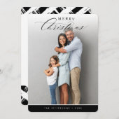 メリークリスマス写真モダン書道ブラック シーズンカード (正面/裏面)