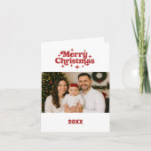 メリークリスマス写真レビュー中の白い赤い年 シーズンカード (正面)