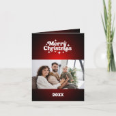 メリークリスマス写真レビュー中の赤い白い年 シーズンカード (正面)