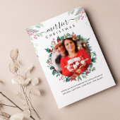 メリークリスマス写真妊娠のお知らせ ノートカード