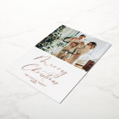 メリークリスマス写真赤面ホイルクリスマスカード 箔シーズンカード (回転した状態)