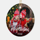 メリークリスマス写真 セラミックオーナメント (左)