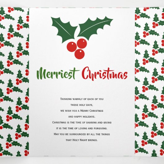 メリークリスマス写真 三つ折りクリスマスカード (内部中)