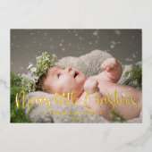 メリークリスマス写真 箔シーズンカード (正面)