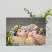 メリークリスマス写真 箔シーズンカード (立ち正面)