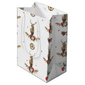 メリークリスマス冬のアイドルのパタパーソナライズされたーン ミディアムペーパーバッグ (裏面アングル)