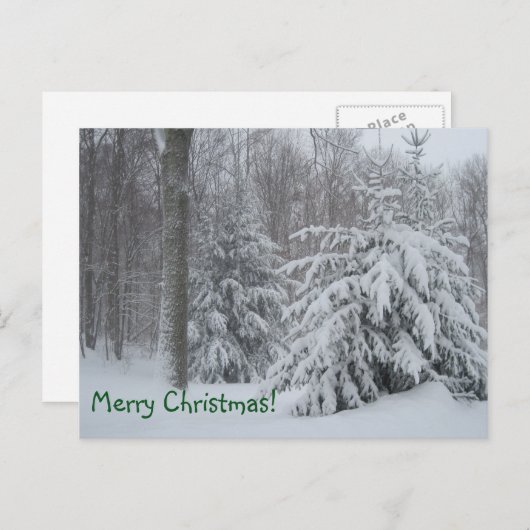 メリークリスマス冬のシーン シーズンポストカード (正面/裏面)