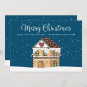 メリークリスマス冬の休暇ジンジャーパン シーズンカード (正面/裏面)