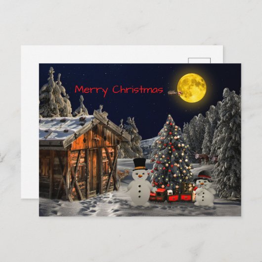 メリークリスマス冬の夜景 ポストカード (正面/裏面)