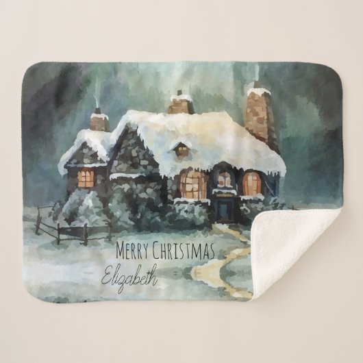 メリークリスマス冬の夜 シェルパブランケット (正面(横))