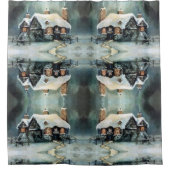 メリークリスマス冬の夜 シャワーカーテン (正面)