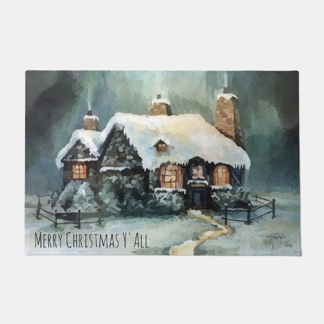メリークリスマス冬の夜 ドアマット (正面)