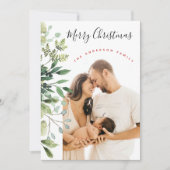 メリークリスマス冬の植物エレガント写真 シーズンカード (正面)
