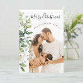 メリークリスマス冬の植物エレガント写真 シーズンカード (スタンド正面)