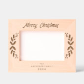 メリークリスマス冬の緑の果実レーザー レーザー彫刻フレーム (正面)