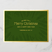 メリークリスマス冬の緑の枠企業の 箔シーズンカード (正面)