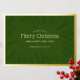 メリークリスマス冬の緑の枠企業の 箔シーズンカード