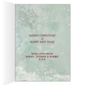 メリークリスマス冬の花模様はホリデーカードを狐にする (内側 (右))