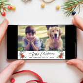 メリークリスマス冬の花模様写真 シーズンカード