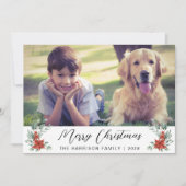 メリークリスマス冬の花模様3写真 シーズンカード (正面)