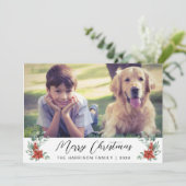 メリークリスマス冬の花模様4写真 シーズンカード (スタンド正面)