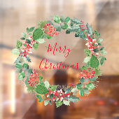 メリークリスマス冬の葉のリース ウィンドウサイン (シート2)